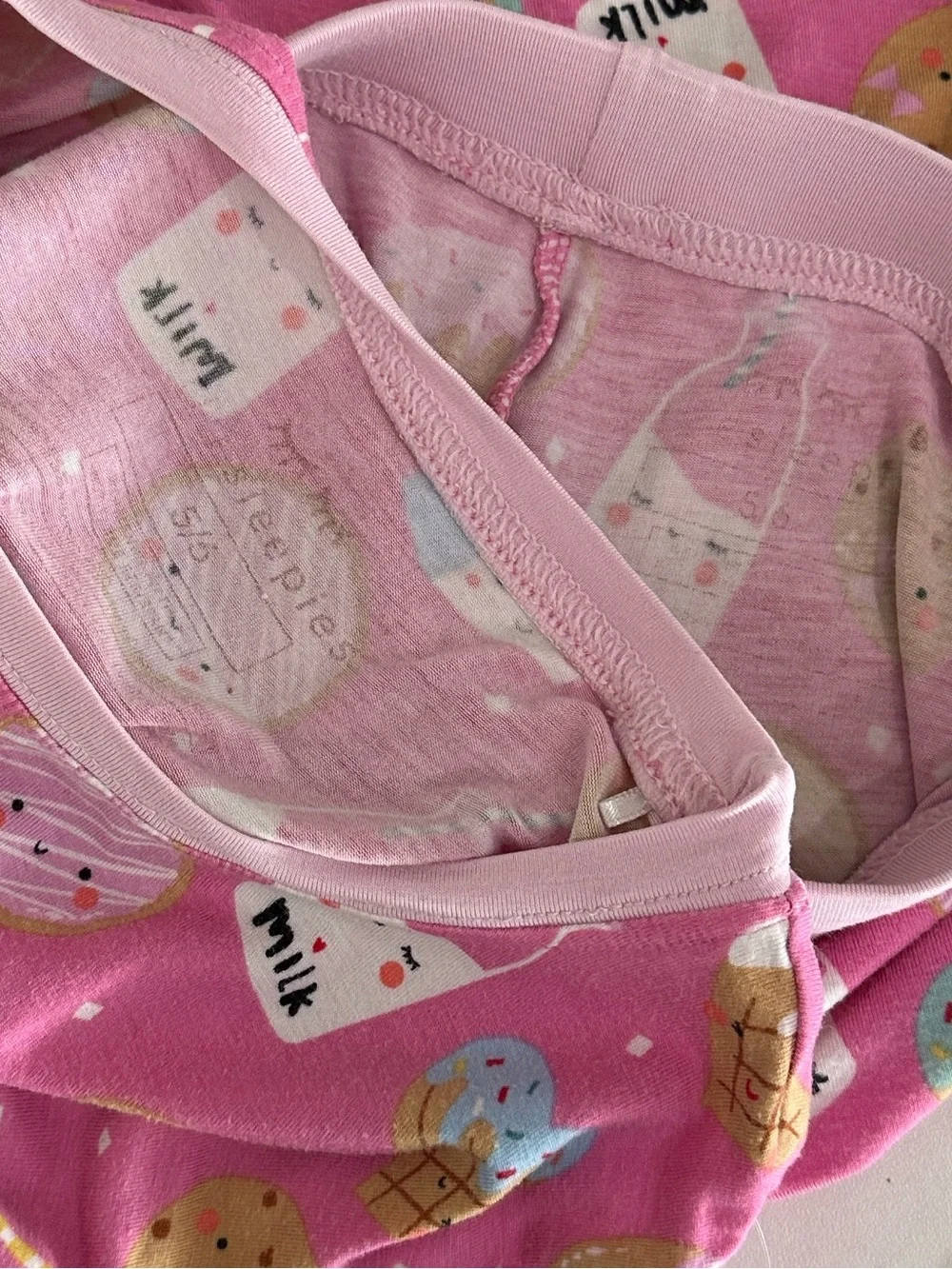 Little Sleepies Cookies & Milk PJ Pajama Set Pink Girls 5/6